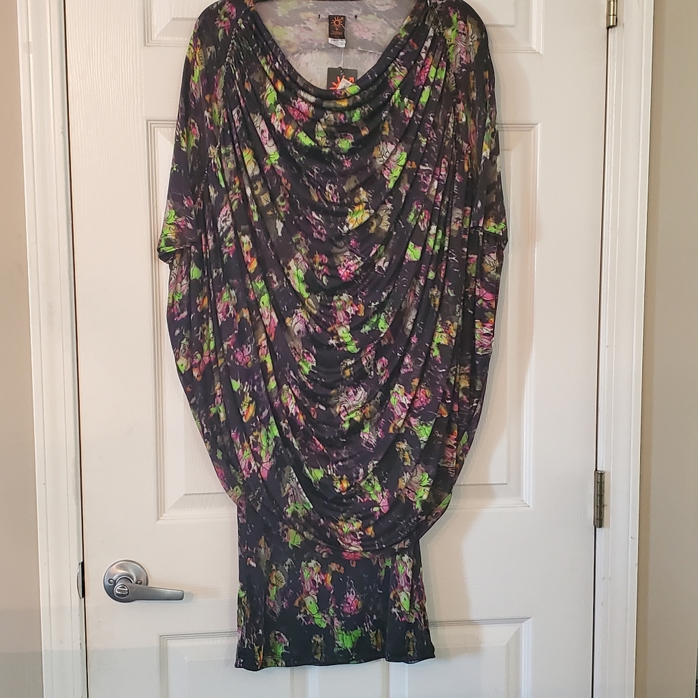 Jean Paul Gaultier RUNWAY floral draped pencil dress designer ♥️ 10/13 HOST PICK